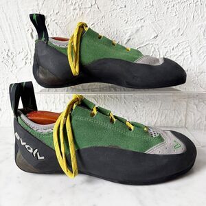 Evolv Spark Climbing Shoes Trax Rubber Green Lace Up Men's US 10.5 EU 44